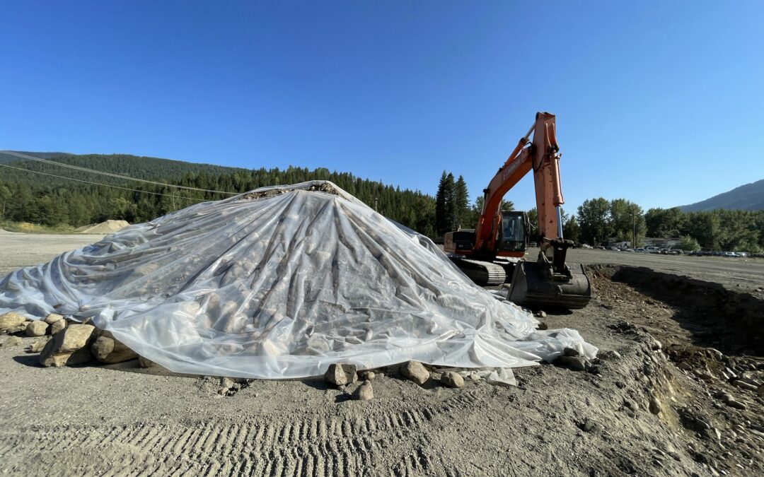 Soil Remediation - This covered pile is ready for relocation and disposal