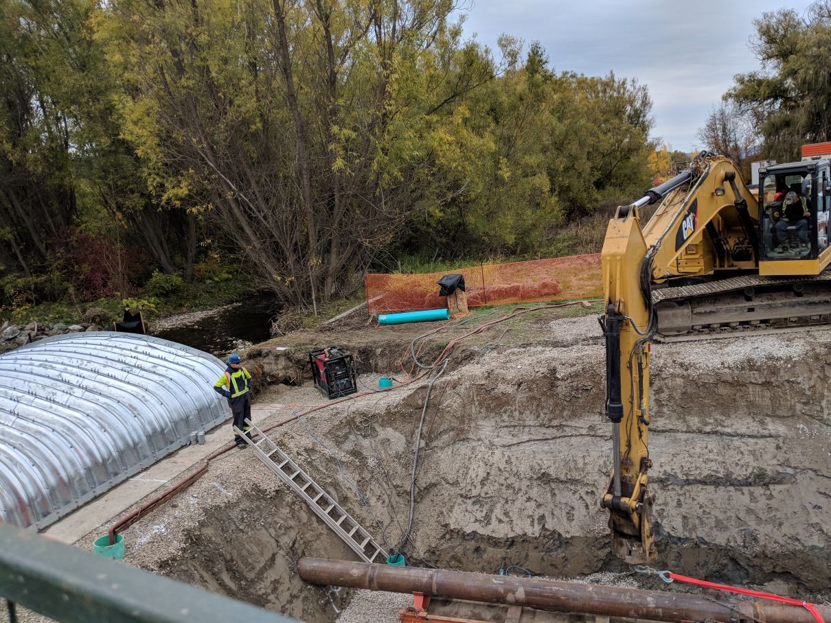 Bridge and Culvert Installation in Stream with directional drill under the stream for a waterline 